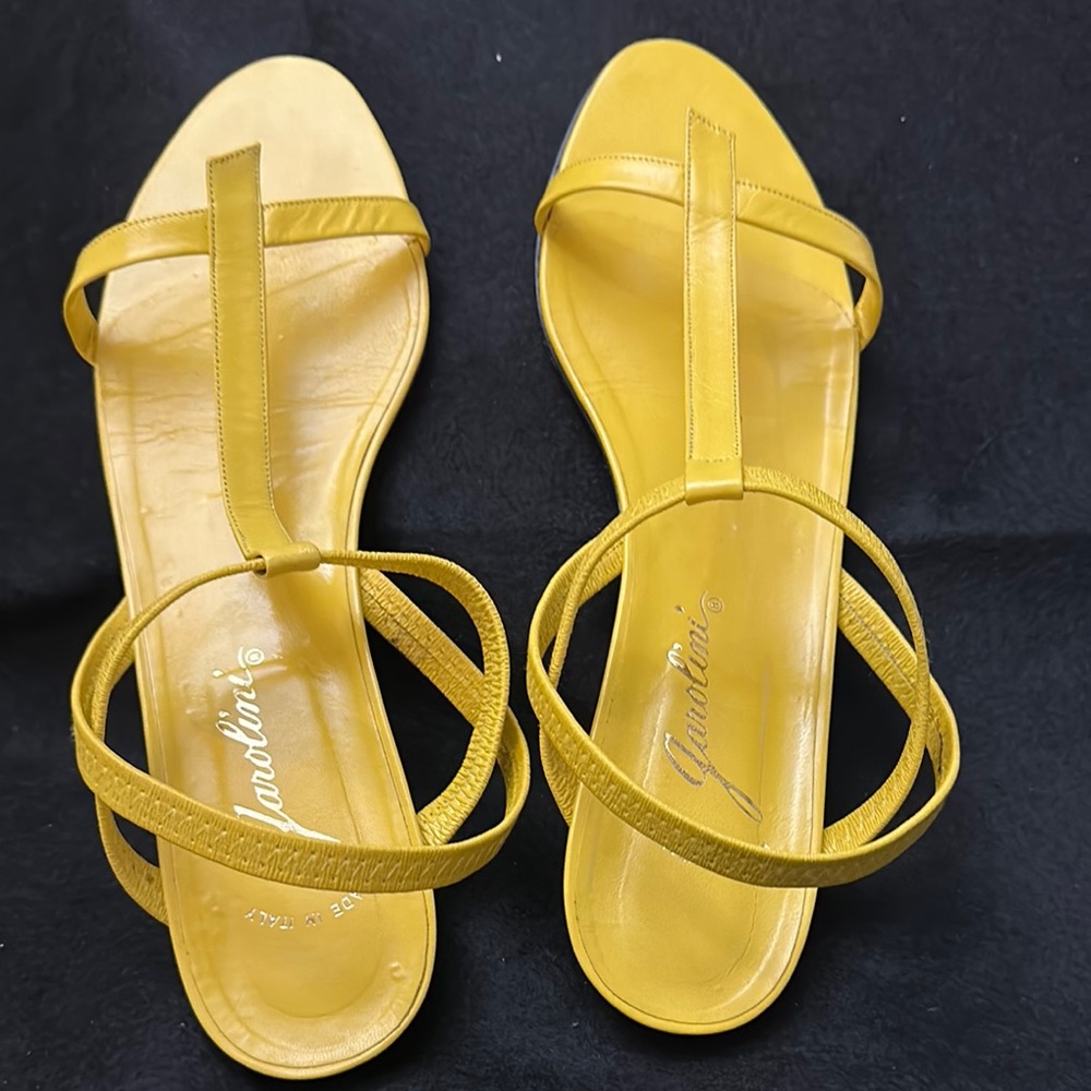 Vintage Garolini Italian Yellow Strappy Sandals